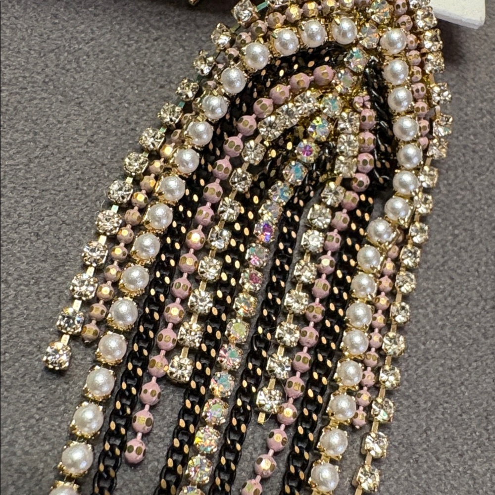Brand New Gold and Black Dangle Earrings - Picture 2 of 4